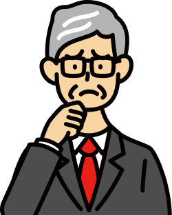 困っている表情をしている男性のイラスト